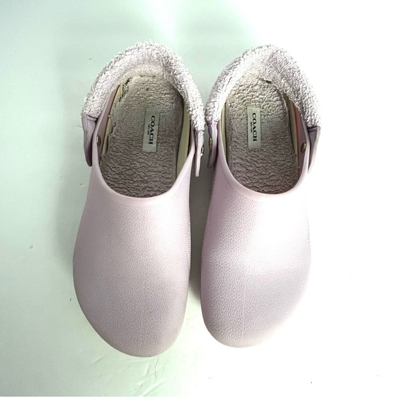 Coach Lola Clog Water Resistant Rubber Terrycloth Lined Shoes Purple Womens 10 - Picture 5 of 13
